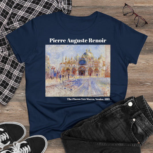 Pierre-Auguste Renoir, "The Piazza San Marco, Venice," Women's T-Shirt, gift for her, cotton artsy tshirt