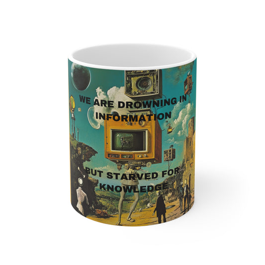 "Starved For Knowledge" White Mug