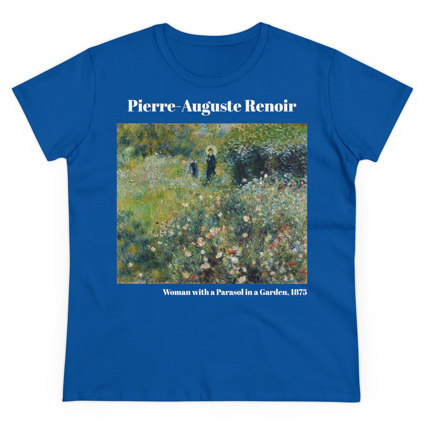 Pierre-Auguste Renoir, "Woman with a Parasol in a Garden," Women's T-Shirt, gift, cotton artsy tshirt