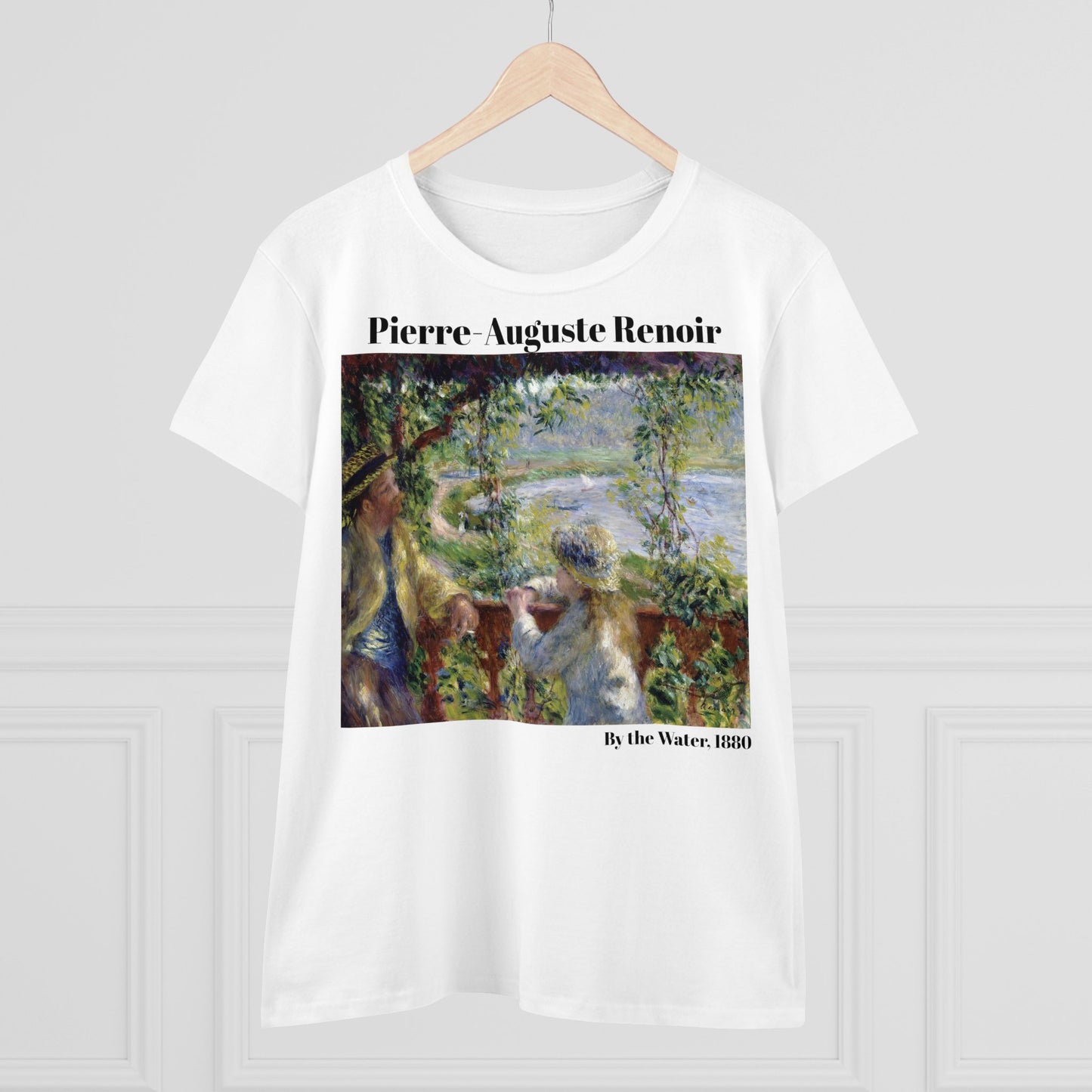 Pierre-Auguste Renoir, "By the Water," Women's T-Shirt, gift for her, cotton artsy tshirt