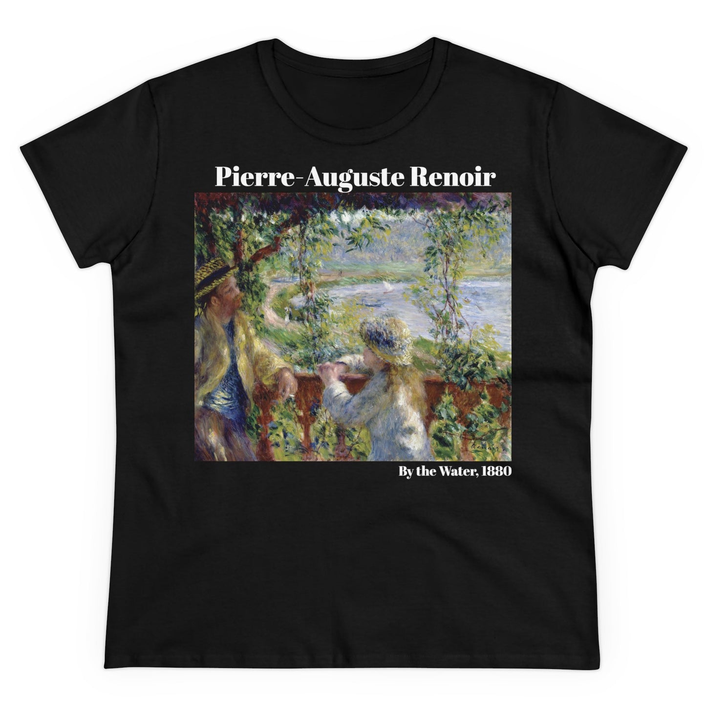 Pierre-Auguste Renoir, "By the Water," Women's T-Shirt, gift for her, cotton artsy tshirt